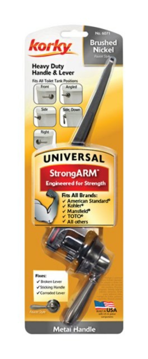 Korky Plus 6071BP StrongARM Tank Lever  Brushed Nickel - 3.5 in.