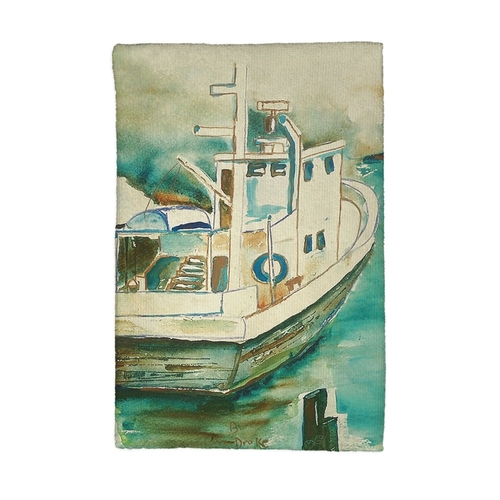 Betsy Drake KT932 Oyster Boat Kitchen Towel