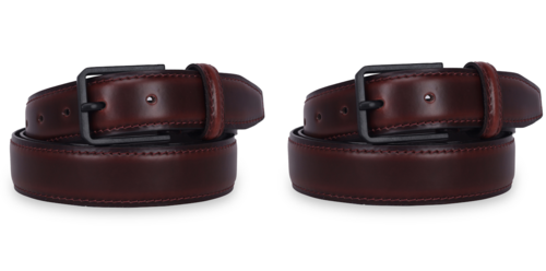 Leather Belt For Men – Classic Edition PACK OF 2 (Size-34) (Color-DARK