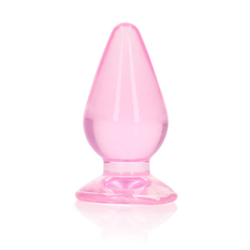 RealRock Crystal Clear 3.5 in. Anal Plug Pink