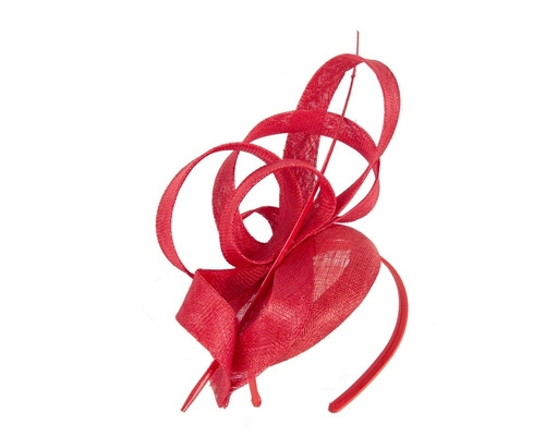 Edgy tall red fascinator