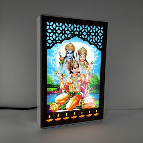 Lord Ram God Hanuman Photo Frame With Light Idol Set For Pooja Home