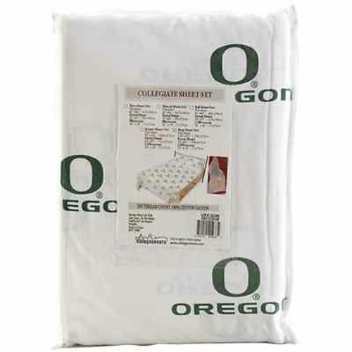 College Covers ORESSKGW Oregon Printed Sheet Set King - White