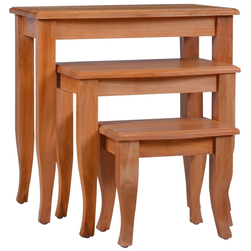 Side Tables 3 pcs Solid Mahogany Wood