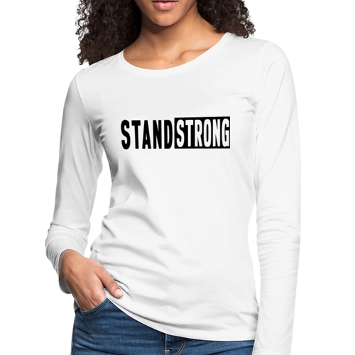 Womens Long Sleeve Graphic Tee - Stand Strong Print