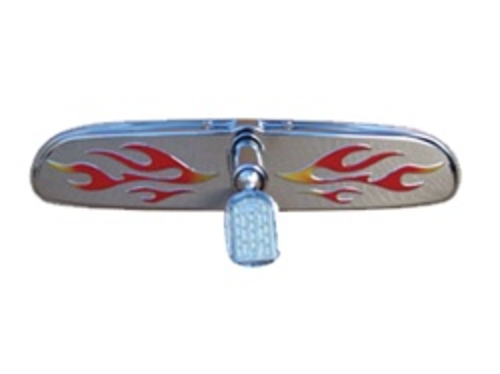 AirBagIt MIR-AA-8608NF Red & Yellow Flame Stainless Chrome RearView Mi