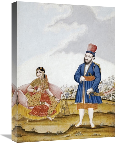 Global Gallery GCS-268572-22-142 22 in. A Moghul Nobleman with His Wif