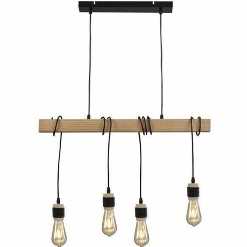 Ceiling Light Detroit 150 Black Wood 40 W