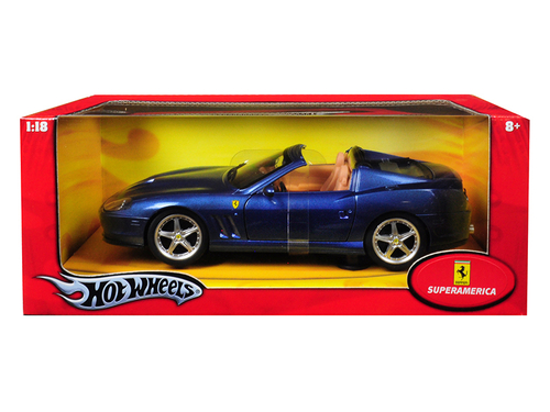 Ferrari Super America Blue 1/18 Diecast Model Car by Hotwheels