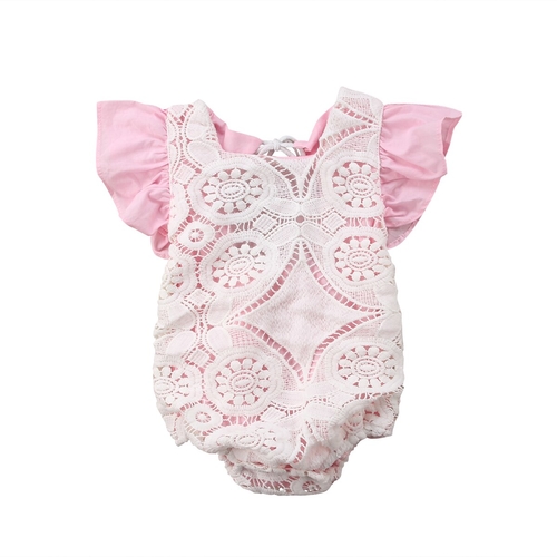 Hollow Graceful Pink Ruffle Newborn Baby