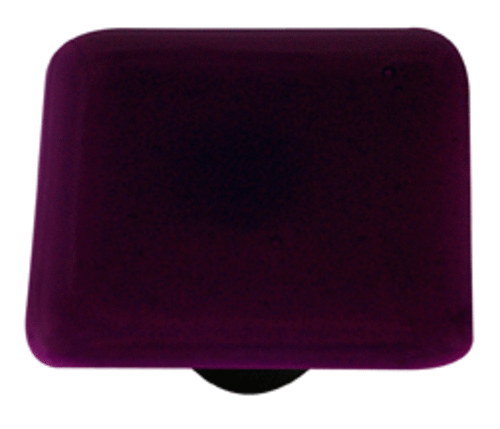 Hot Knobs HK1045-KA Violet Striker Square Glass Cabinet Knob - Aluminu