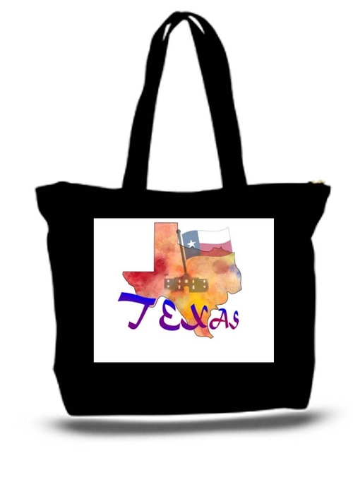 State Of Texas Large Tote New Zipper Bag