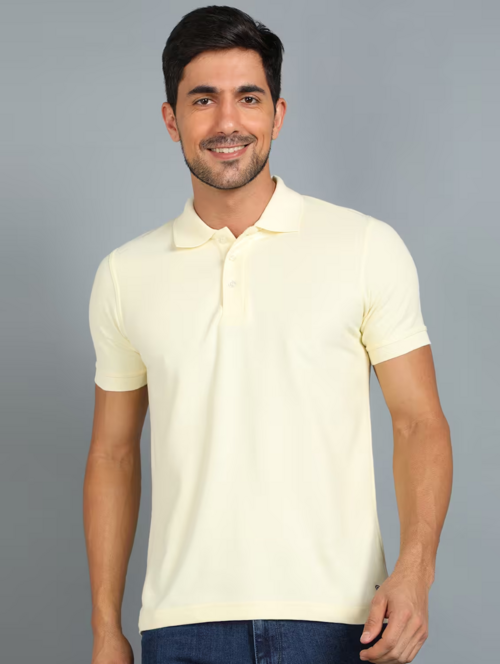 Men's Polyster Half Sleeve Sport Tshirt  (Size-S) (Color-YELLOW )