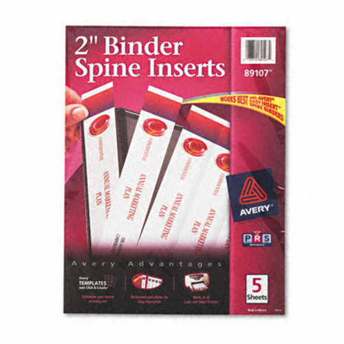 Avery 89107 Custom Binder Spine Inserts  2   Spine Width  4 Inserts/Sh