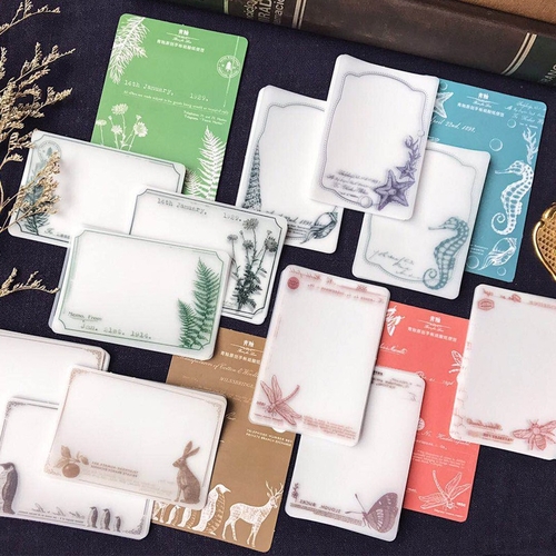 Retro Frame Plant Deer Memo Pad Marker Transparent