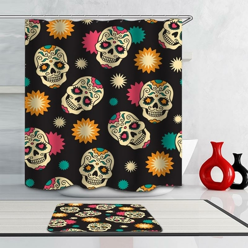 Sugar Skulls Pattern Shower Curtain