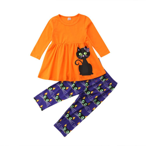 Kitty Kids Baby Girls Outfit Clothes T-Shirt