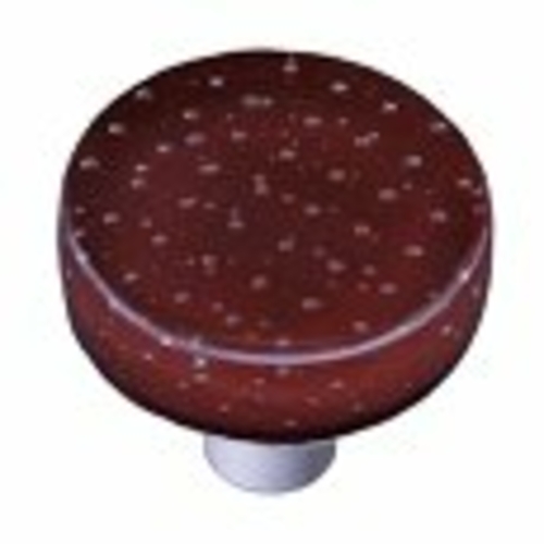 Hot Knobs HK1201-KRA Bubbles Deep Red Round Glass Cabinet Knob - Alumi