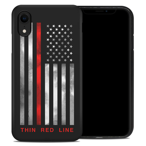 DecalGirl AIPXRHC-THINRLINE Apple iPhone XR Hybrid Case - Thin Red Lin