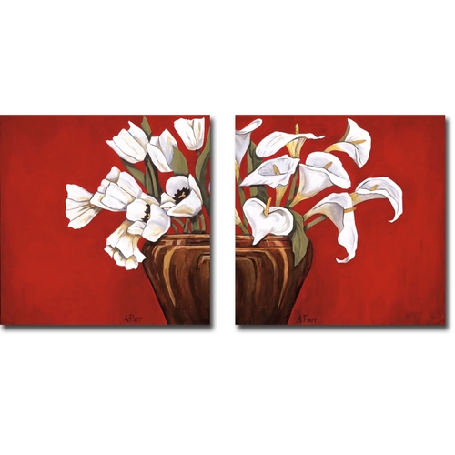 Artistic Home Gallery 1212J818CG Tulips on Red & Callas on Red by Ann 