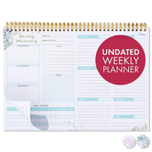 Weekly Undated Planner Notepad 8.5x12  ‚Äì  52 Week Calendar & To Do