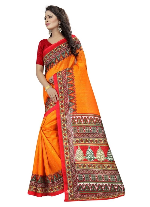 Generic Women's Silk Saree(Multi, 5.5-6mtrs)