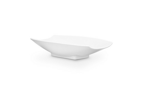 Bon Chef 53702White 10.5 x 6.12 x 2.5 in. Melamine Curves Bowl with Al