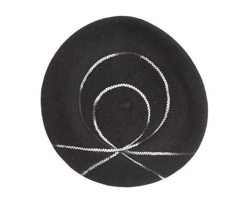 Black french beret with spirals