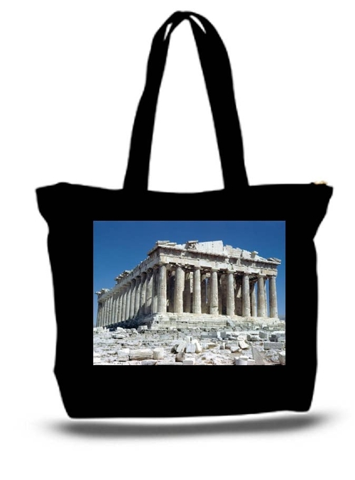 Greece Acropolis Large Tote New Zipper Bag