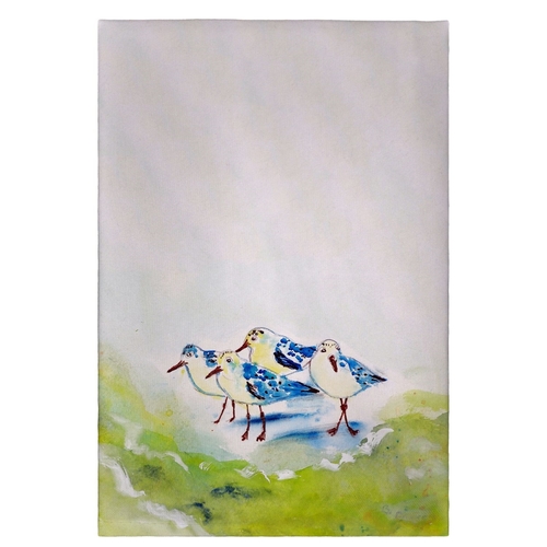 Betsy Drake GT956 20 x 20 in. Green Sanderlings Guest Towel