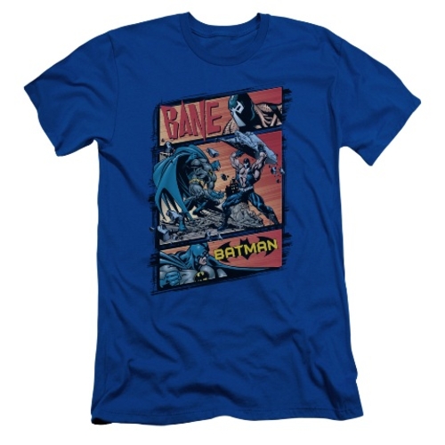 Trevco Batman-Epic Battle - Short Sleeve Adult 30-1 Tee - Royal- Mediu