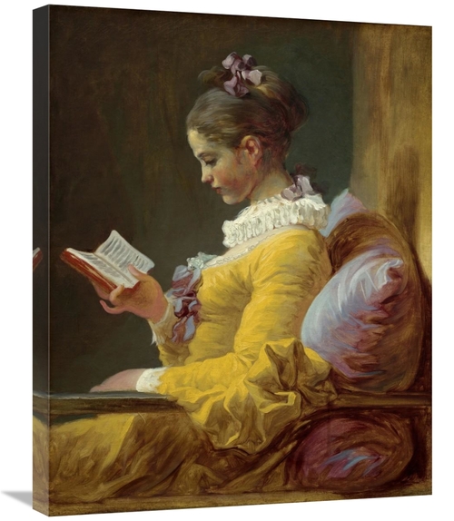 Global Gallery GCS-277595-2228-142 22 x 28 in. Young Girl Reading Art 