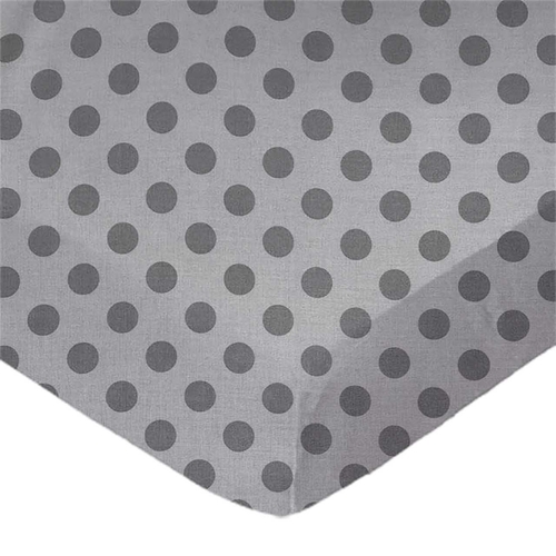 SheetWorld Fitted Crib Sheet - 100% Cotton Woven - Grey Polka Dots