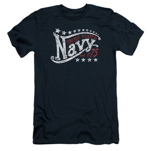 Trevco Navy-Stars Short Sleeve Adult 30-1 Tee, Navy - XL