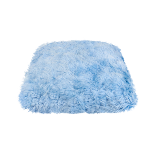 Light blue genuine sheepskin throw pillow