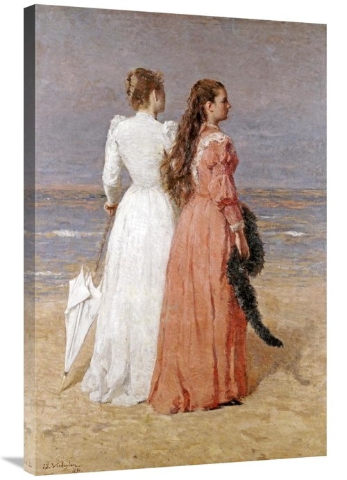 Global Gallery GCS-268630-36-142 36 in. Elegant Women on a Beach Art P