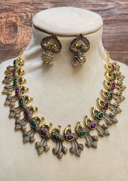 Antique Peacock Design Necklace set
