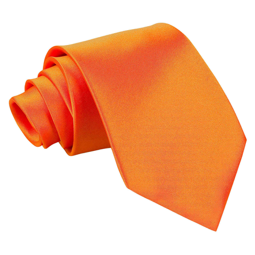 Plain Satin Extra Long Tie - Burnt Orange