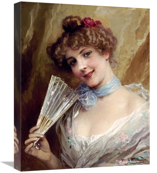 Global Gallery GCS-268091-22-142 22 in. Lady with a Fan Art Print - Da