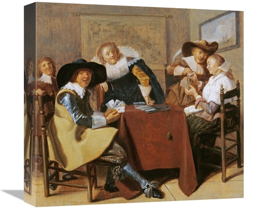 16 in. An Elegant Card Party Art Print - Dirck Hals