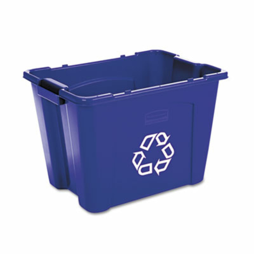 Rubbermaid Commercial 571473BE Stacking Recycle Bin- Rectangular- Poly