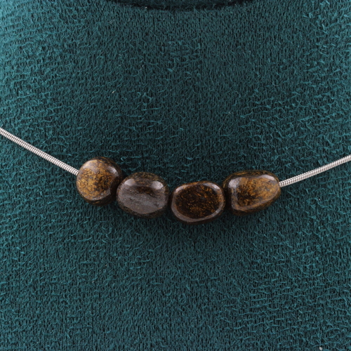 Bronzite from Brazil 4 beads necklace