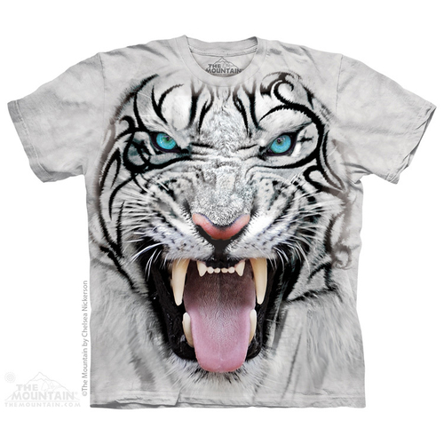The Mountain 1039535 Big Face Tribal W Tiger - Adult T Shirt - 3 XL