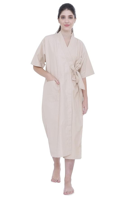 Unisex Patient Gown Home Patient Care Apparel Front Open Gown (Size-L)