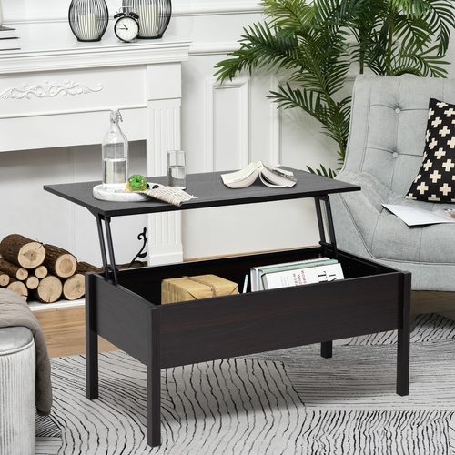 HOMCOM 39" Modern Lift Top Coffee Table Desk With Hidden Storage