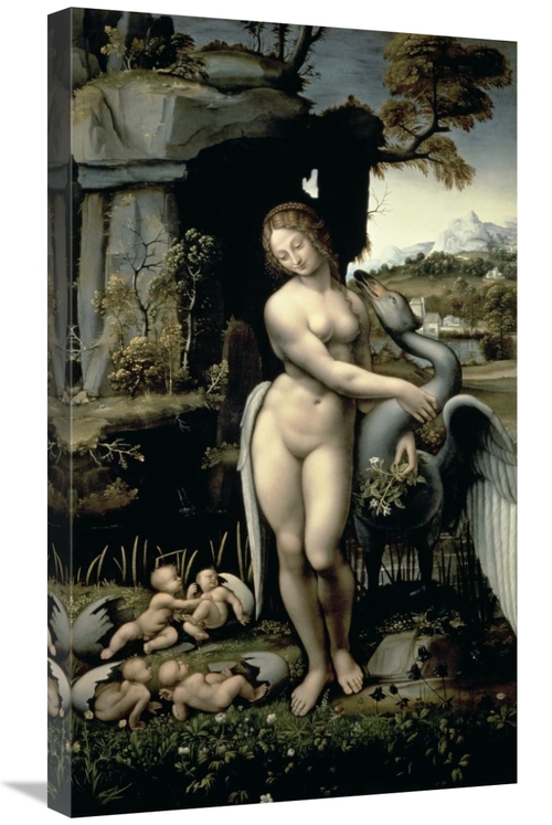 Global Gallery GCS-281938-30-142 30 in. Leda & the Swan Art Print - Le