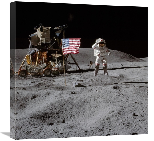 Global Gallery GCS-393576-2424-142 24 x 24 in. Moonwalk, Apollo 16