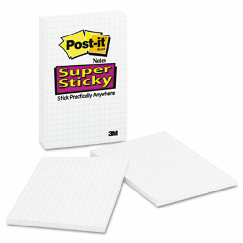 3M 660SSGRID Grid Notes  4 x 6  White with Blue Grid  3 90-Sheet Pads/