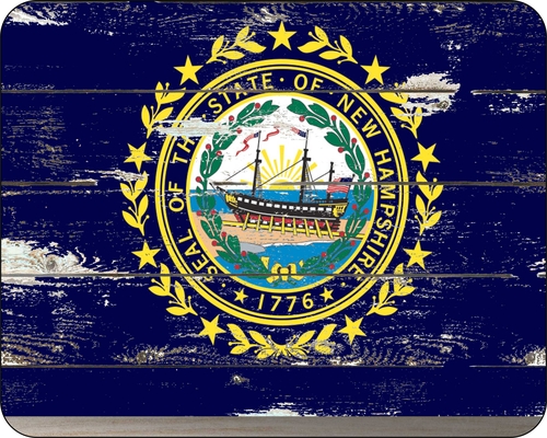 New Hampshire State Flag Distressed Art Mouse Pad