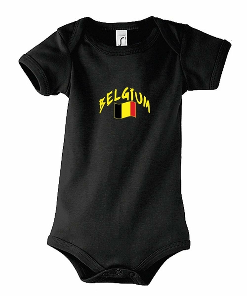 Supportershop BEBBBK-3 Belgium Baby Black Sleepsuit, 3-6 Months